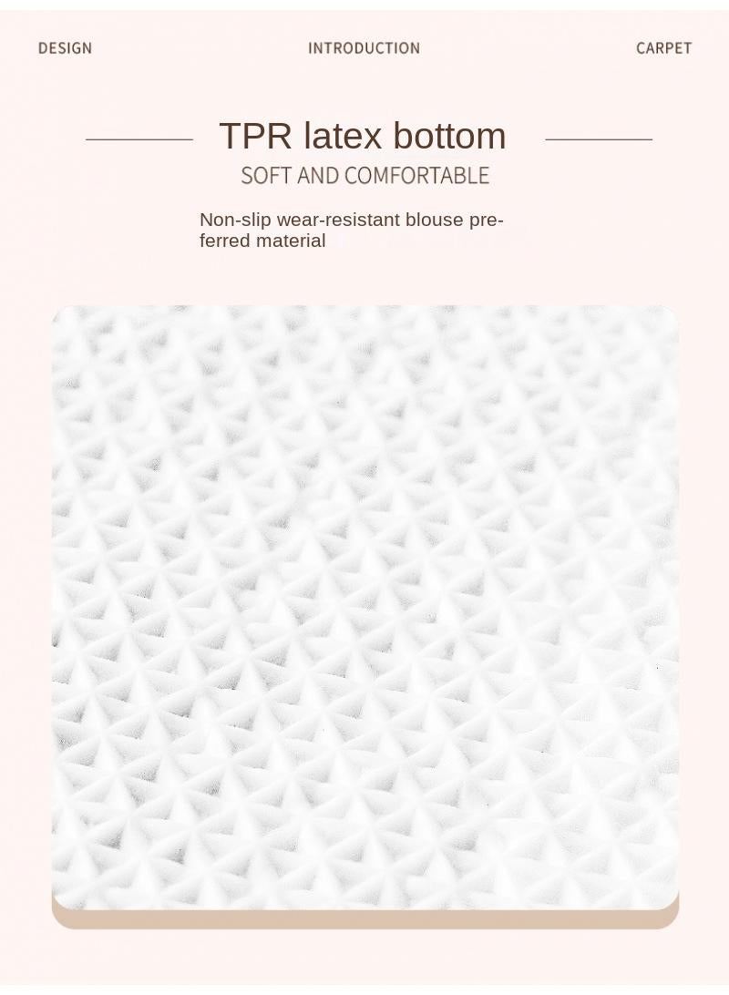 Y&D Bedroom Carpet Round Cartoon Coal Ball Carpet Flocking Non-Slip Mat Dirt Resistant Carpet-Powder60*60cm  - Image 5