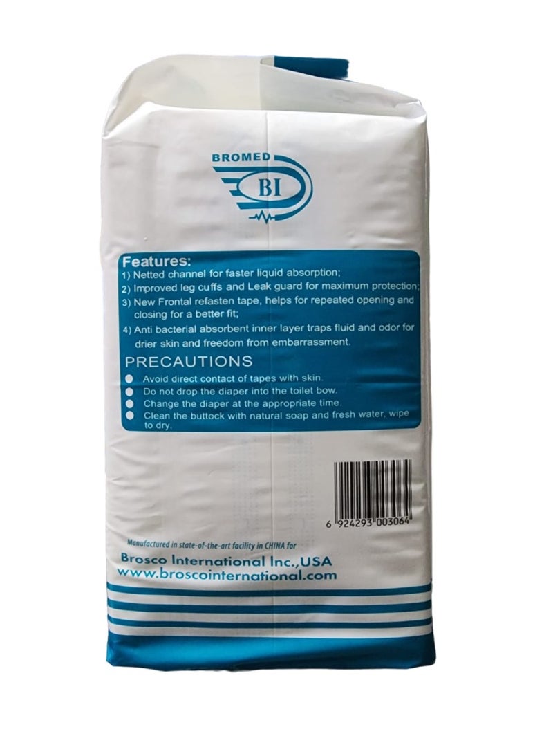 Bromed Adult Diaper For Unisex Large 12 Pcs - Image 2