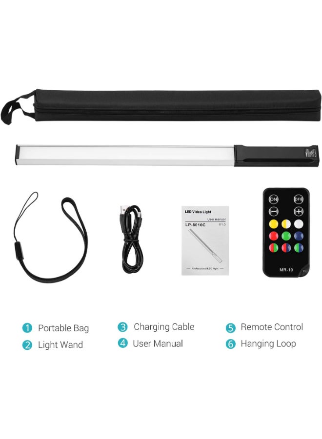 MUDISO Photography Lamp Portable RGB Handheld LED Video Light Wand 10W 9 Colors 7 Light Effects Universal with Remote Control - Image 2