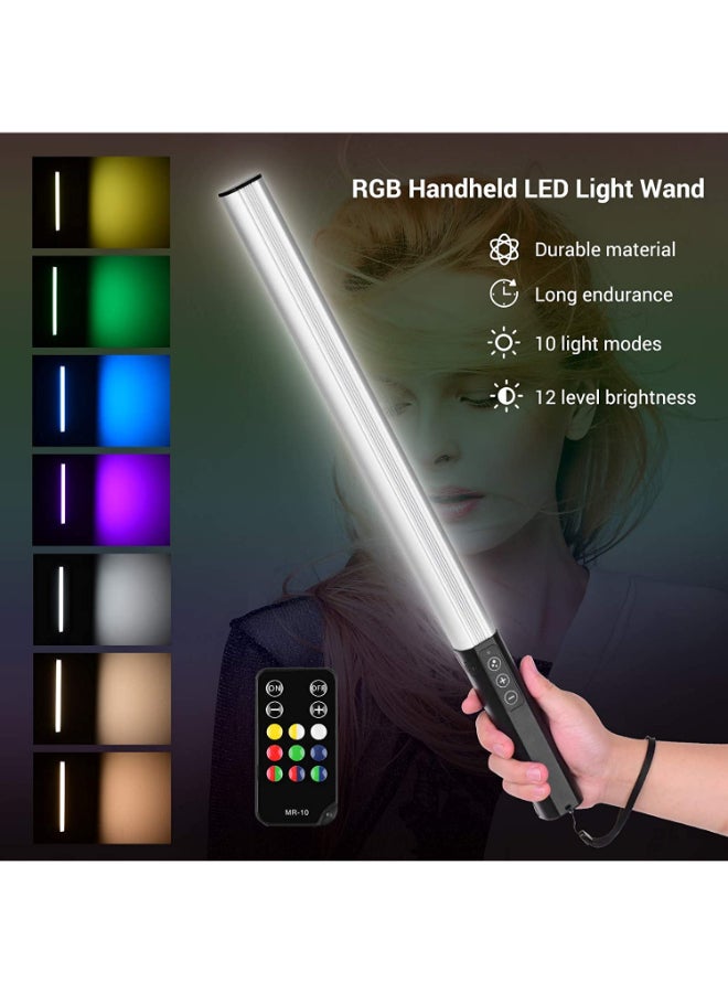 MUDISO Photography Lamp Portable RGB Handheld LED Video Light Wand 10W 9 Colors 7 Light Effects Universal with Remote Control - Image 3