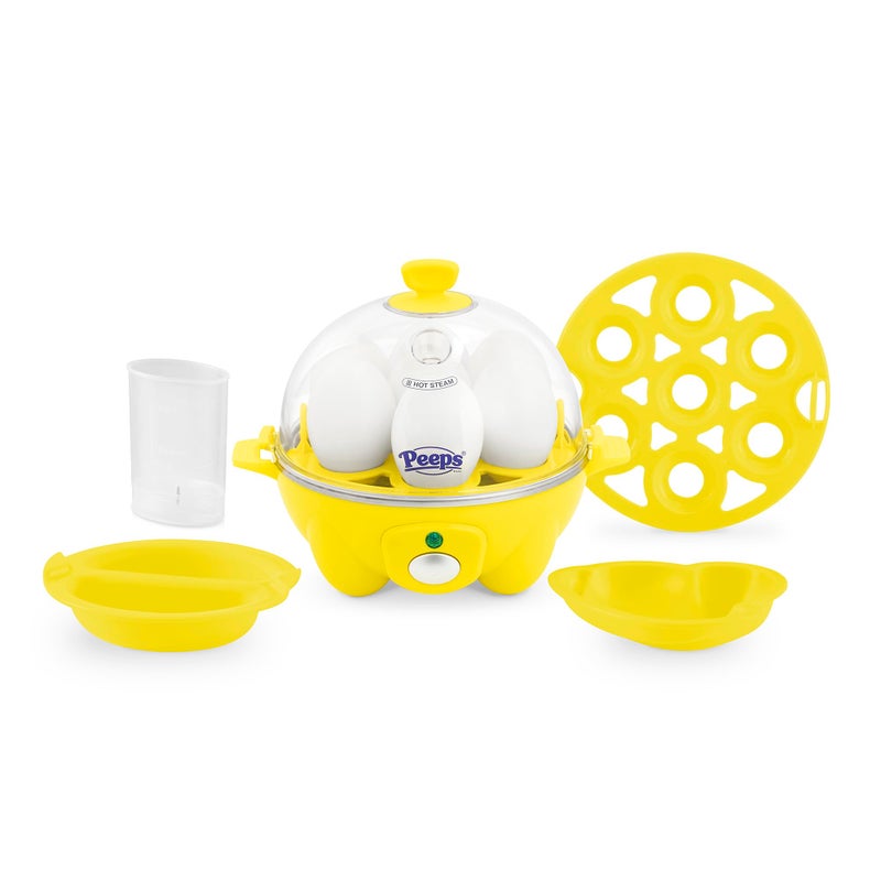 Dash PEEPS & Dash Rapid Egg Cooker - Boiler, Poacher & Steamer - Includes Measuring & Recipe Guide - Dishwasher Safe - BPA Free - Holds 7 Eggs, Yellow - Image 1