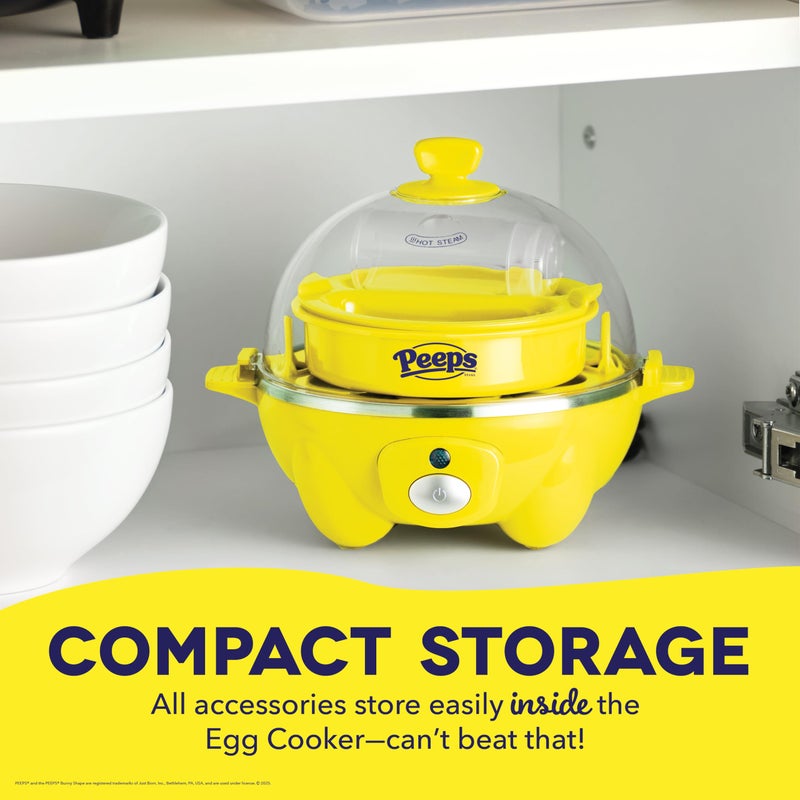 Dash PEEPS & Dash Rapid Egg Cooker - Boiler, Poacher & Steamer - Includes Measuring & Recipe Guide - Dishwasher Safe - BPA Free - Holds 7 Eggs, Yellow - Image 5