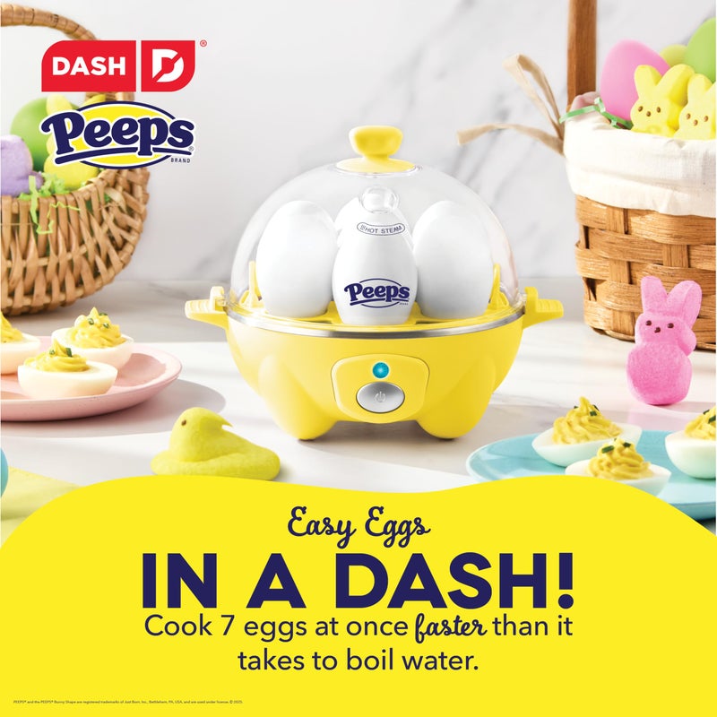 Dash PEEPS & Dash Rapid Egg Cooker - Boiler, Poacher & Steamer - Includes Measuring & Recipe Guide - Dishwasher Safe - BPA Free - Holds 7 Eggs, Yellow - Image 2