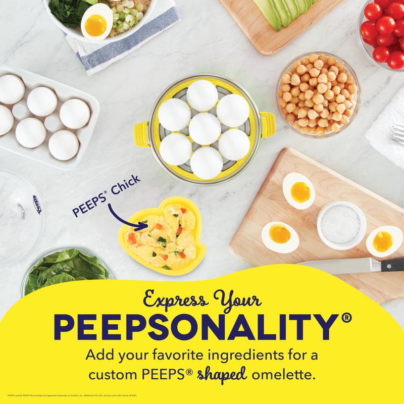 Dash PEEPS & Dash Rapid Egg Cooker - Boiler, Poacher & Steamer - Includes Measuring & Recipe Guide - Dishwasher Safe - BPA Free - Holds 7 Eggs, Yellow - Image 3