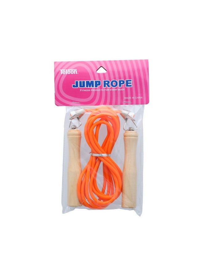 Teloon Wood Handle Jump Rope Beige and Orange 22.6 x 14.4 cm XYB-488 - Image 2