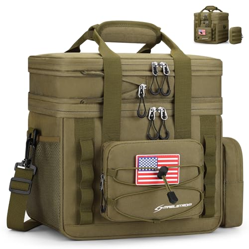 Maelstrom Tactical Lunch Box 23 L Insulated Lunch Bag for Men Expandable Double Deck Lunch Cooler BagLarge Leakproof Soft Lunch Tote with Detachable MOLLE Bags for Adult Women WorkPicnicKhaki - Image 1