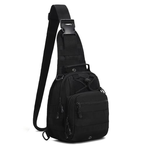 Viriber Tactical Backpack Waterproof Military Crossbody Molle Sling Shoulder Backpack Chest Bag for Outdoor Every Day Carry Black - Image 1