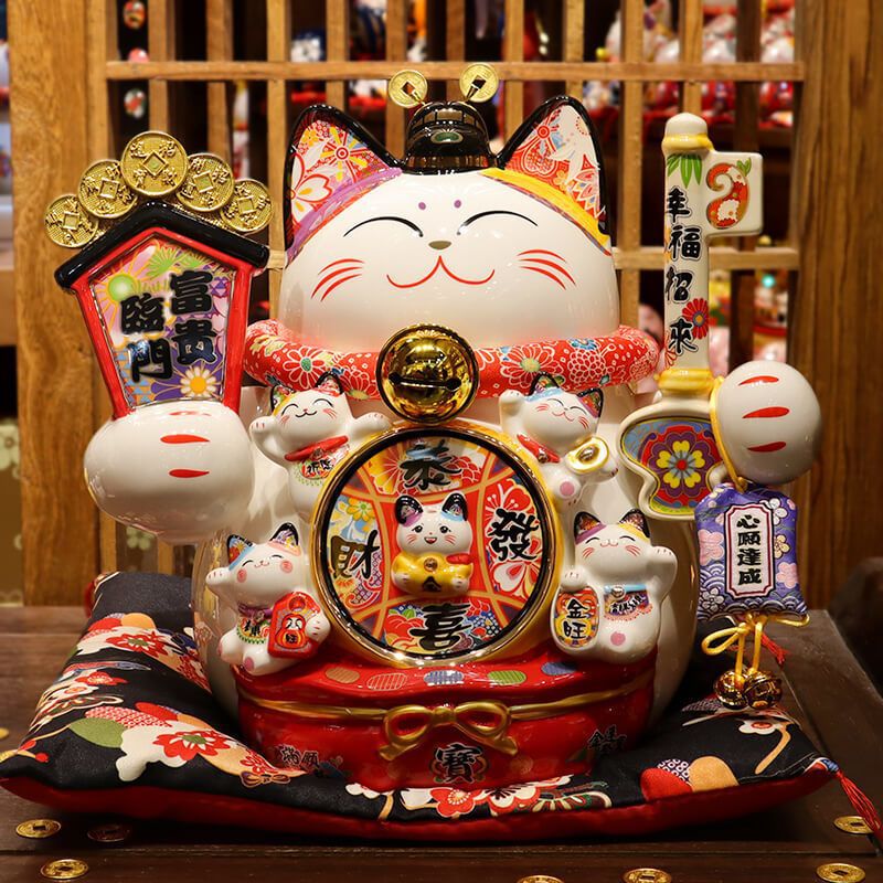 Extra Large Lucky Cat Ornaments Opening Shop Gifts Ceramic Home Piggy Bank Home Living Room Decoration Lucky Cat - Image 3