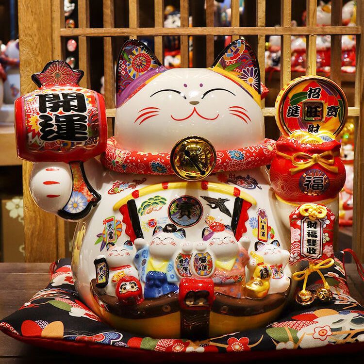 Extra Large Lucky Cat Ornaments Opening Shop Gifts Ceramic Home Piggy Bank Home Living Room Decoration Lucky Cat - Image 4