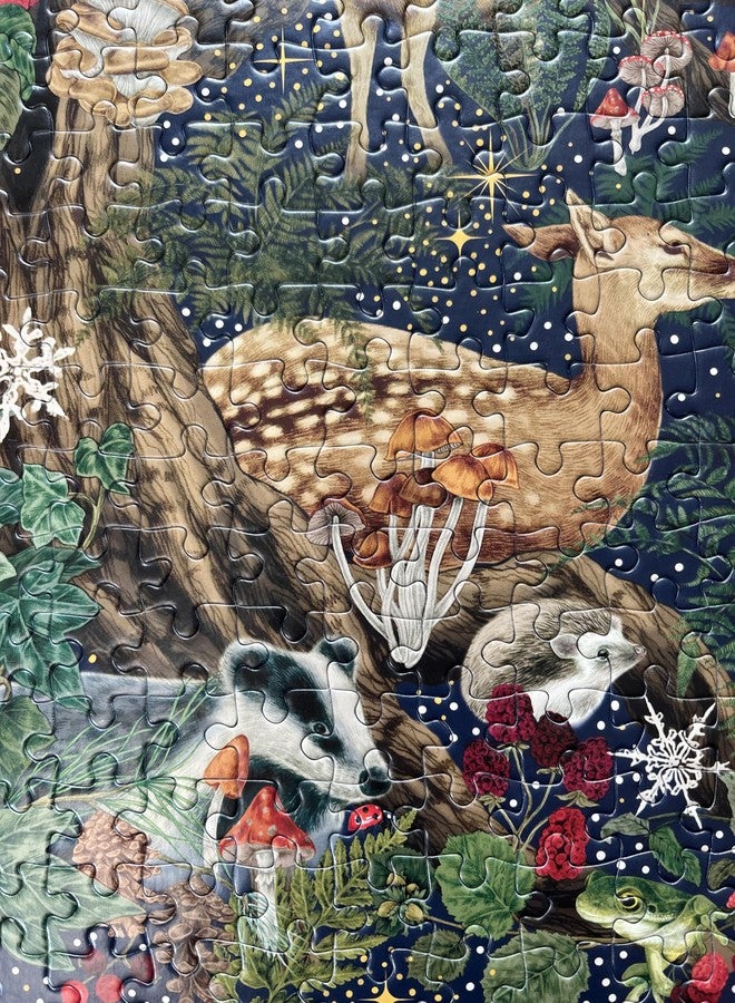 Gibsons The Art File Into The Forest 1000 Piece Jigsaw Puzzle – Woodland Puzzle with Owl, Deer, Fox & Night Sky – Sustainable Puzzle for Adults & Teens – Premium 100% Recycled Board - Image 4