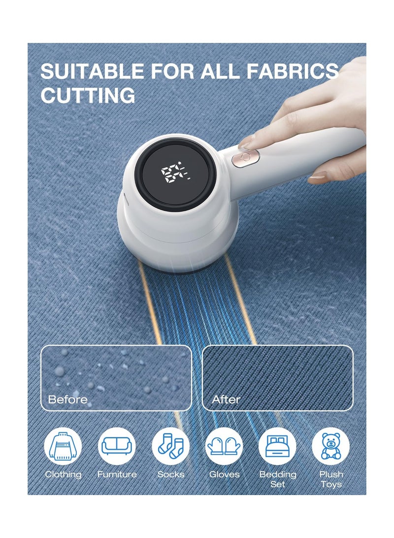 KASTWAVE Fabric Shaver, Electric Lint Remover, Wireless Rechargeable 3-Gears and 6-Blades, Shavers to Remove Pilling for Clothes, Sweater, Couch, Blanket, Curtain, Socks, Wool - Image 5