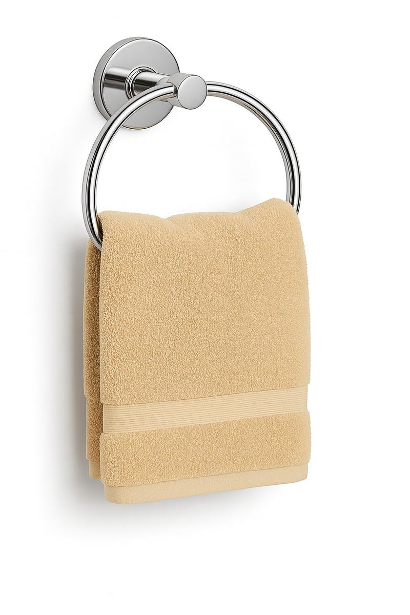 SBD Stainless Steel Bathroom Towel Ring | Napkin Holder | Towel Hanger | Towel Ring for Bathroom Chrome Finished (Round) - Image 1
