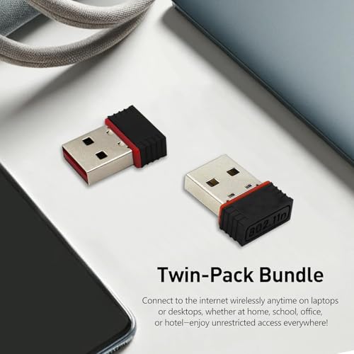 Madhabi 500Mbps Mini WiFi USB Adapter, 802.11n/ac Wireless Network Dongle for Desktop PC & Laptop, Plug & Play High-Speed Internet Receiver, Compatible with Windows, Mac & Linux Systems – Black - Image 3