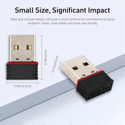 Madhabi 500Mbps Mini WiFi USB Adapter, 802.11n/ac Wireless Network Dongle for Desktop PC & Laptop, Plug & Play High-Speed Internet Receiver, Compatible with Windows, Mac & Linux Systems – Black - Image 4