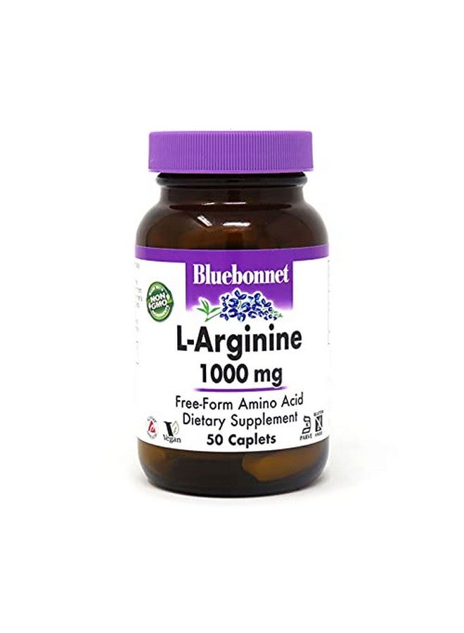 Bluebonnet Nutrition L Arginine 1000Mg Free Form Amino Acid Nitric Oxide Precursor Gluten Free Non Gmo Kosher Certified Vegan 50 Caplets 50 Servings - Image 1