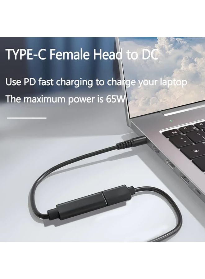 كابل تمديد PD65W USB C أنثى إلى DC 5.5x2.1mm موديل DC5.5x2.1 للكمبيوتر المحمول، اللوحة الشمسية، المركبات الترفيهية - Image 5