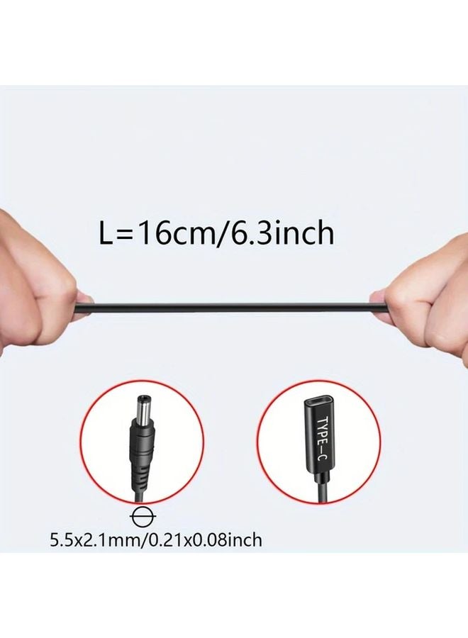 كابل تمديد PD65W USB C أنثى إلى DC 5.5x2.1mm موديل DC5.5x2.1 للكمبيوتر المحمول، اللوحة الشمسية، المركبات الترفيهية - Image 3