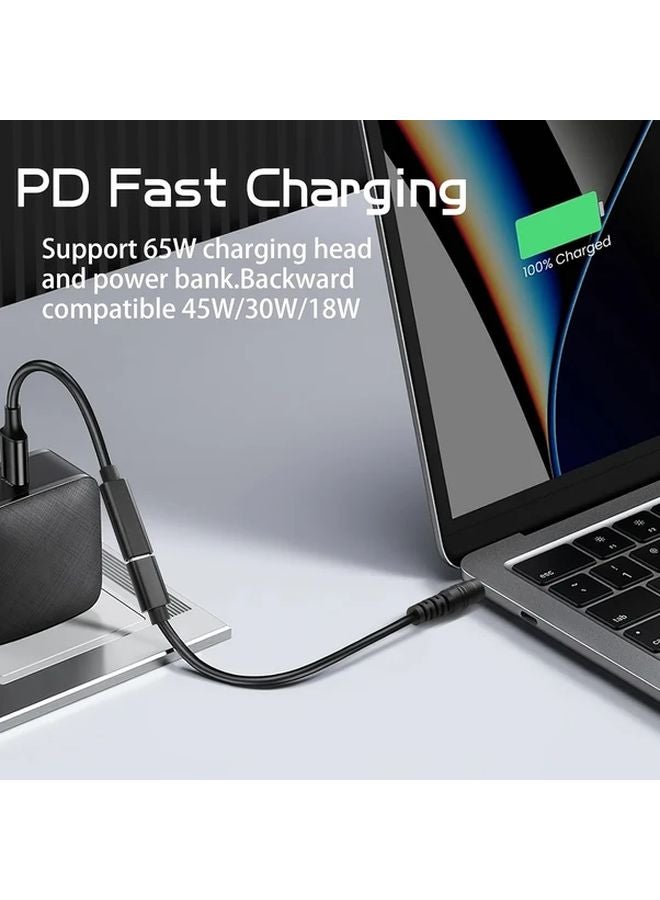 كابل تمديد PD65W USB C أنثى إلى DC 5.5x2.1mm موديل DC5.5x2.1 للكمبيوتر المحمول، اللوحة الشمسية، المركبات الترفيهية - Image 4