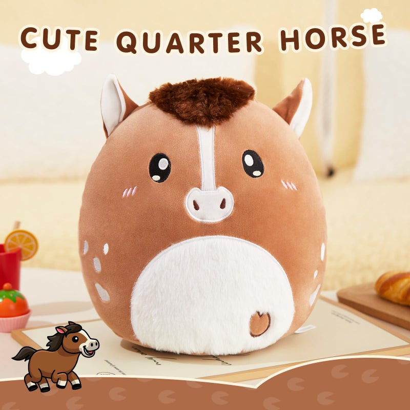 Glow Guards 12-Inch Quarter Horse Plush Pillow Cute Horse Stuffed Animal Soft Horse Plush Toy Stuffed Animals Horse Birthday Gift for Boys Girls Kids Quarter Horse - Image 2