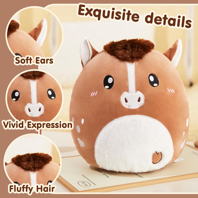 Glow Guards 12-Inch Quarter Horse Plush Pillow Cute Horse Stuffed Animal Soft Horse Plush Toy Stuffed Animals Horse Birthday Gift for Boys Girls Kids Quarter Horse - Image 3