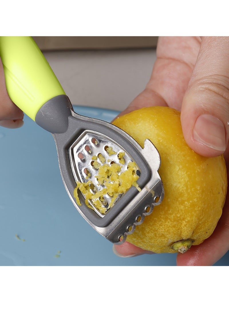 Lemon Zester Tool 3 in 1, Citrus Reamer & Grater, with Sharp Stainless Steel Blade, Soft-Touch Grip, Compact for Easy Storage, Dishwasher Safe(1pc, green)  - Image 1