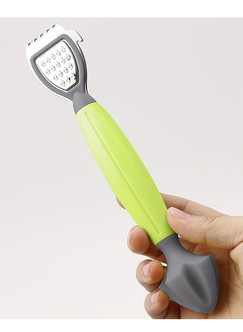 Lemon Zester Tool 3 in 1, Citrus Reamer & Grater, with Sharp Stainless Steel Blade, Soft-Touch Grip, Compact for Easy Storage, Dishwasher Safe(1pc, green)  - Image 2