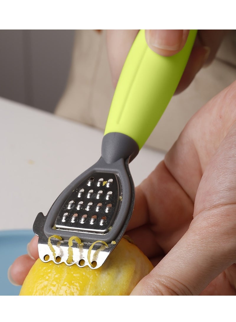Lemon Zester Tool 3 in 1, Citrus Reamer & Grater, with Sharp Stainless Steel Blade, Soft-Touch Grip, Compact for Easy Storage, Dishwasher Safe(1pc, green)  - Image 3