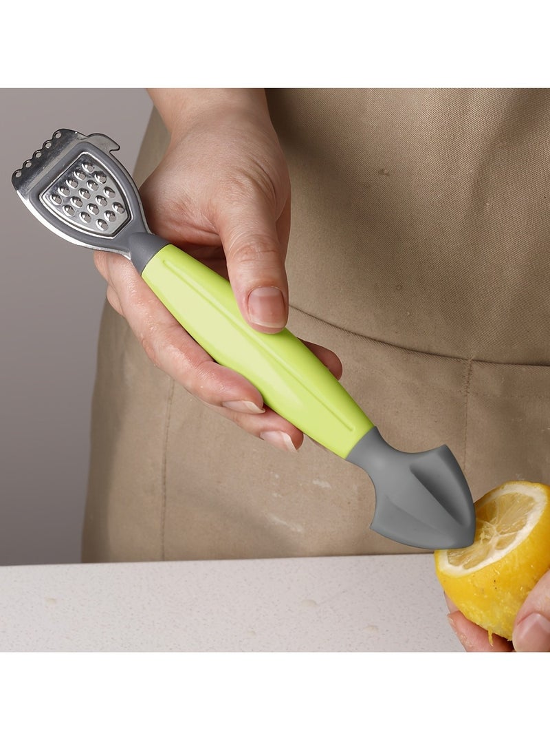 Lemon Zester Tool 3 in 1, Citrus Reamer & Grater, with Sharp Stainless Steel Blade, Soft-Touch Grip, Compact for Easy Storage, Dishwasher Safe(1pc, green)  - Image 4