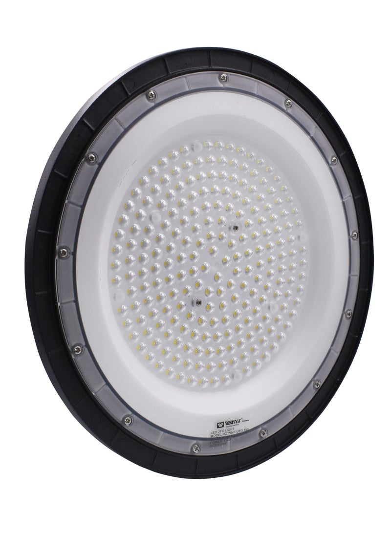 وينتكس كشاف LED صناعي من WINTEX UFO بقدرة 150 واط، ضوء أبيض بارد، ضوء UFO عالي السطوع، إضاءة LED فائقة السطوع للمرآب، مقاوم للماء IP65، إضاءة للورش، إضاءة صناعية للمستودعات والمرائب.  - Image 1