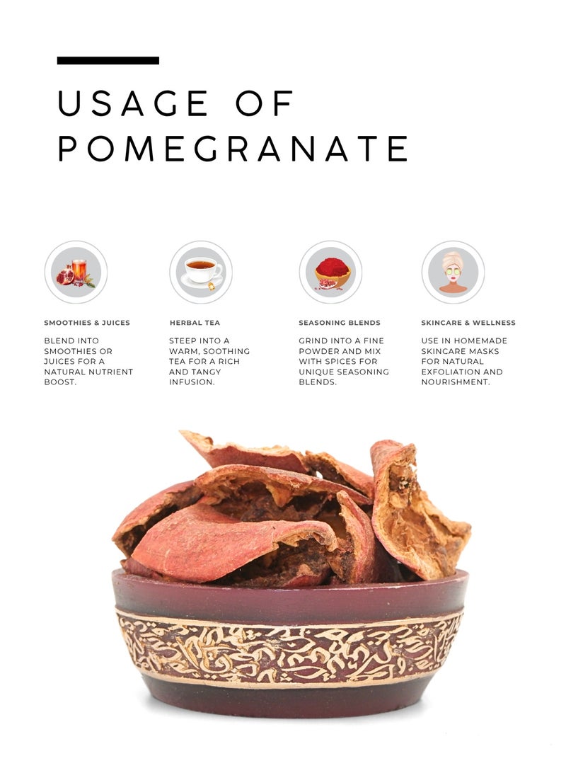 AWAFI MILL Dried Pomegranate Peel (Anar Chilka) | Sun-Dried Rind for Tea, Chutneys, Pickles, Marinades and Spice Blends | Tangy–Fruity, Mildly Bitter | Food-Grade - 100 g | 3.5 Oz - Image 3