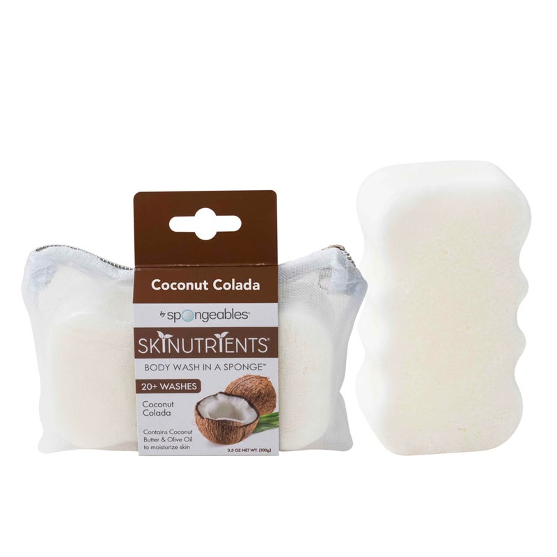 Spongeables Skinutrients Moisturizing Body Wash in a Sponge Colada 3.5oz, Coconut, 1 Count - Image 1