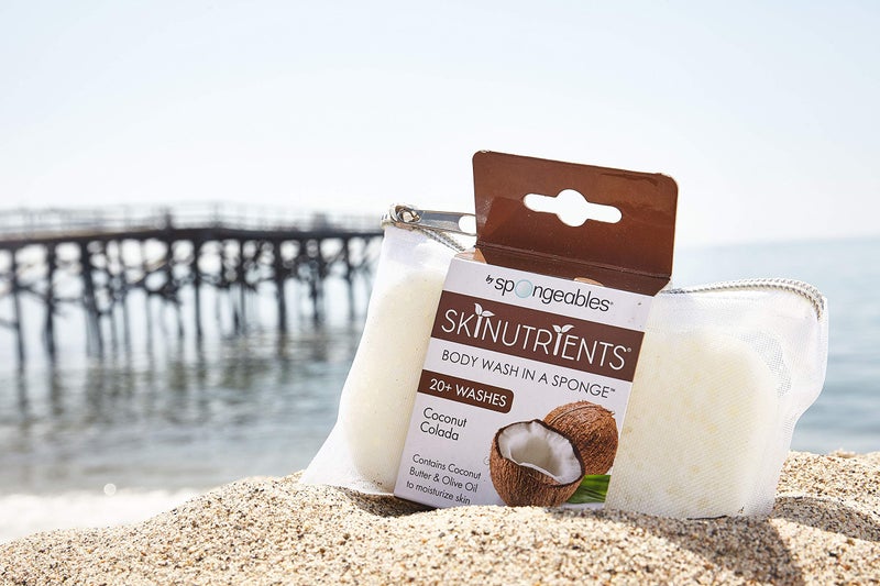 Spongeables Skinutrients Moisturizing Body Wash in a Sponge Colada 3.5oz, Coconut, 1 Count - Image 3