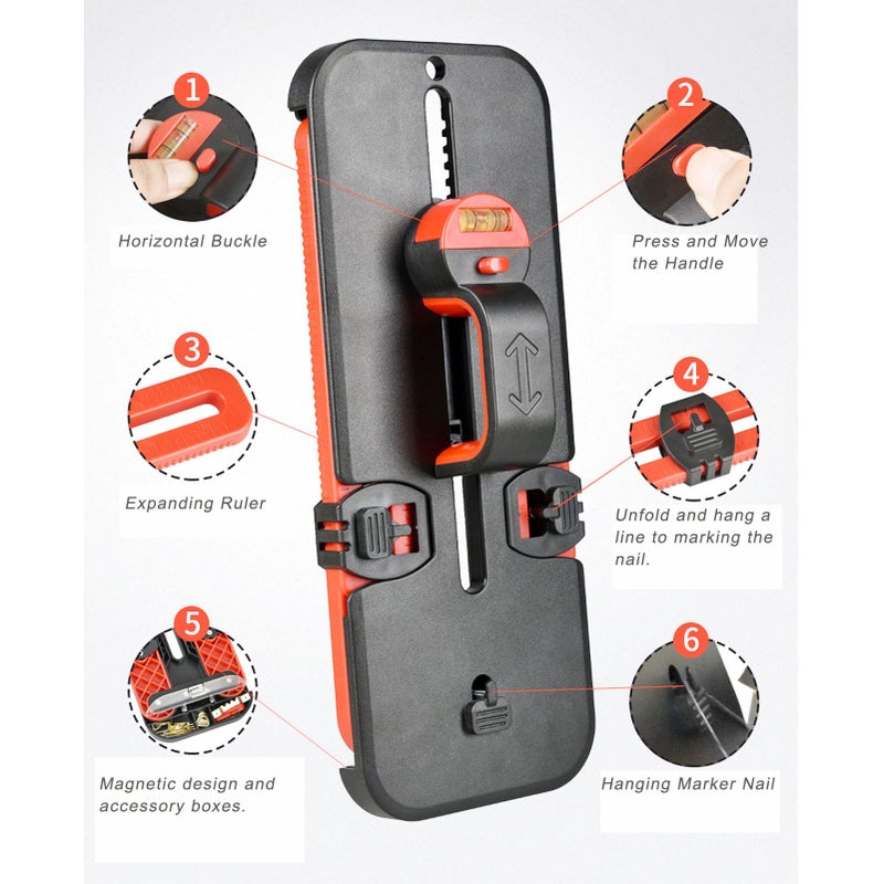 Picture Hanger Tool Photo Frame Hanging Leveling Tool with Bubble Level for Decoration - Image 2