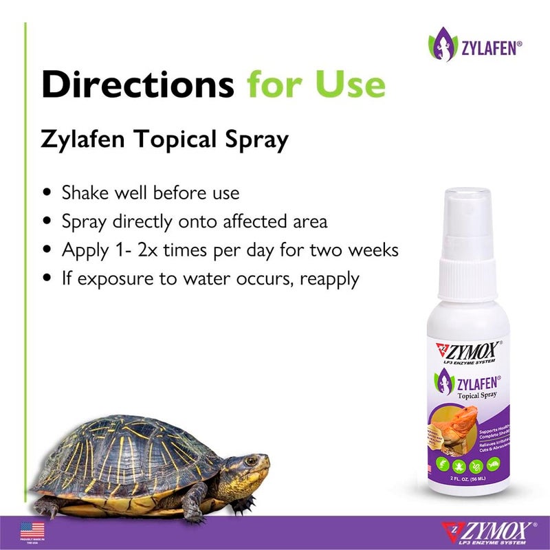 Zymox Zylafen Topical Spray for Reptiles, 2 oz. â€“ Supports Healthy, Complete Shedding for Lizards, Snakes, Turtles & Frogs â€“ Soothes Irritated Skin: Abrasions, Wounds, & Abnormal Shedding - Image 5