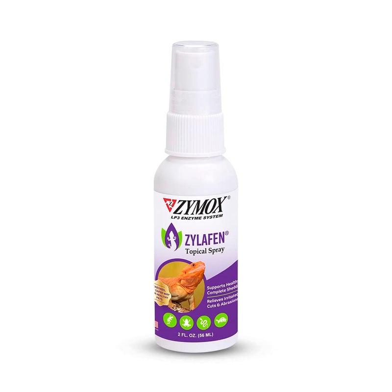 Zymox Zylafen Topical Spray for Reptiles, 2 oz. â€“ Supports Healthy, Complete Shedding for Lizards, Snakes, Turtles & Frogs â€“ Soothes Irritated Skin: Abrasions, Wounds, & Abnormal Shedding - Image 1