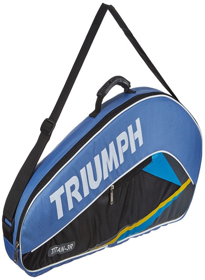 ترايامف مضرب تنس الريشة Triumph Bolt خفيف الوزن مصنوع من مركب الجرافيت، مع حقيبة تنس الريشة Titan-3R ذات حجرة واحدة، لون أزرق سماوي/أسود - Image 3