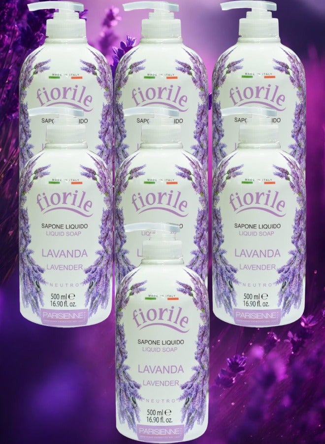 Parisienne 7 Pieces Fiorile Liquid Soap Lavender 500ml - Image 1