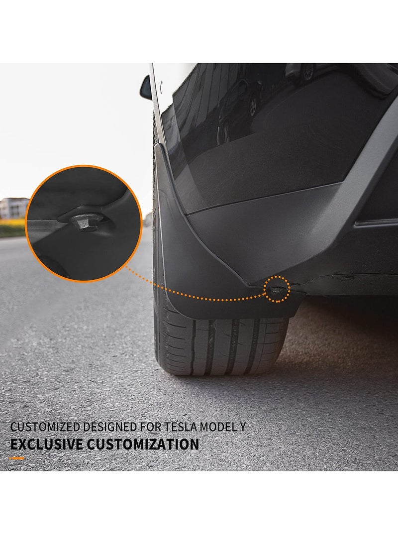 Custom Fit Mud Flaps Splash Guards for Tesla Model Y - Full Protection Front and Rear Mudguard Kit with Screws, No Drilling Required, Set of 4 - Image 4
