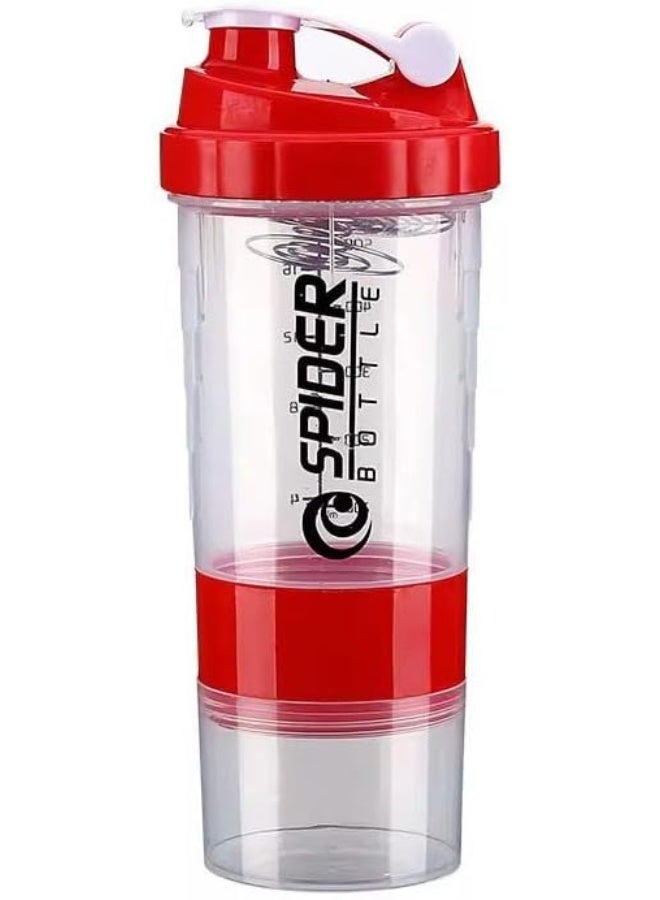 SPIDER Protein Shaker Bottle for Gym with Storage Organizer for Medicine and Protein Powder, Sports 3-Layer Leak Proof Lid and Twist Lock Container - Image 1