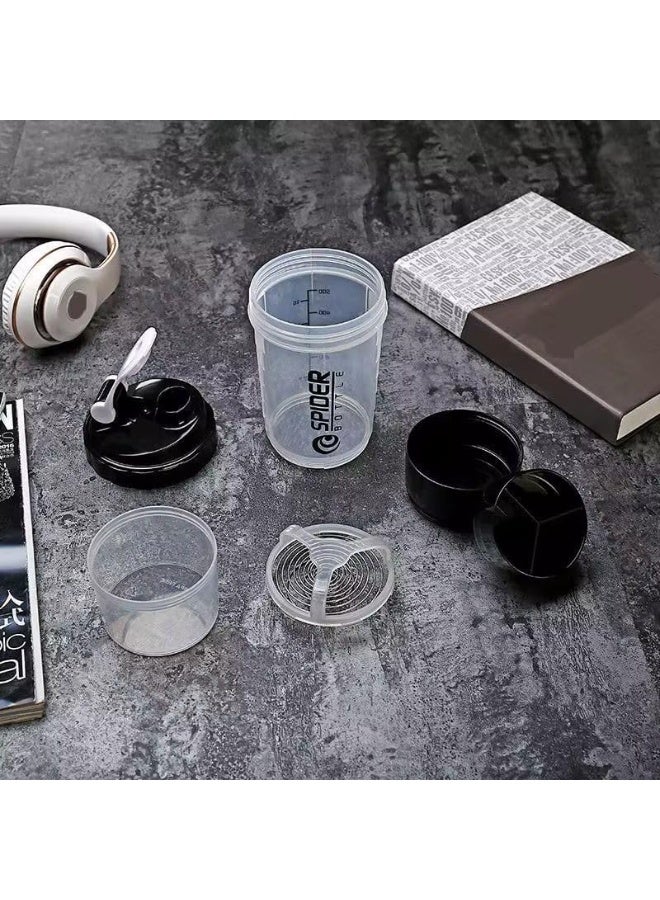SPIDER Protein Shaker Bottle for Gym with Storage Organizer for Medicine and Protein Powder, Sports 3-Layer Leak Proof Lid and Twist Lock Container - Image 2