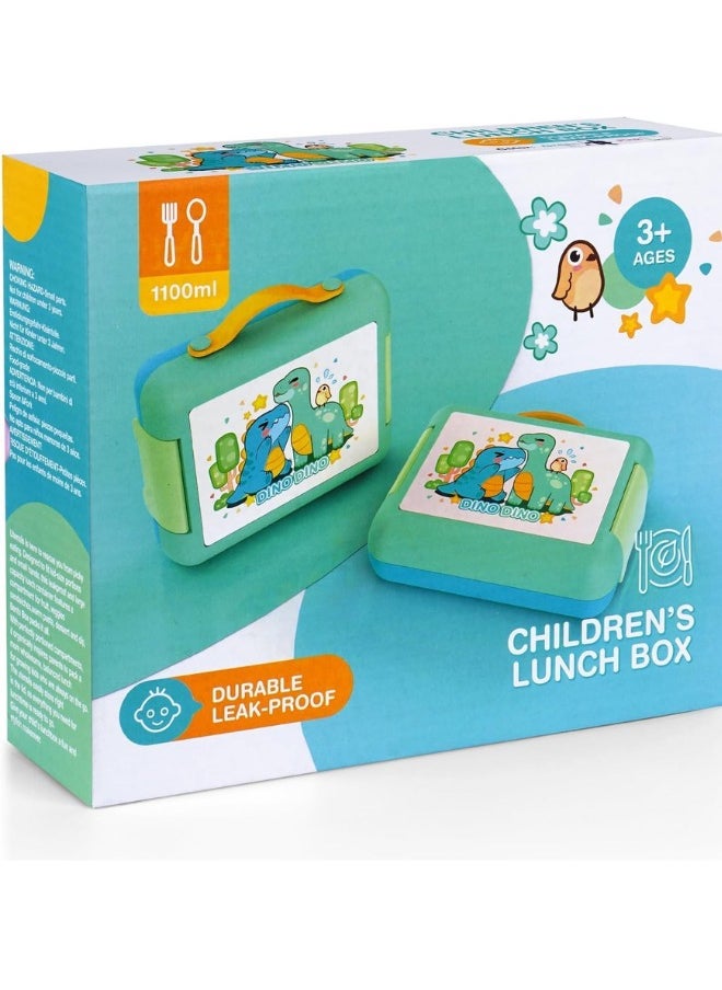 Twisoo Kids Dino Bento Box - 4 Compartments, Leak-Proof, BPA-Free, Portable with Handle, Dishwasher Safe, Tiffany ( Green ) - pzsku/Z3AAEC33809F5FBE99DA7Z/45/_/1733910355/415257c5-4e70-4363-adad-2341d465fd6d