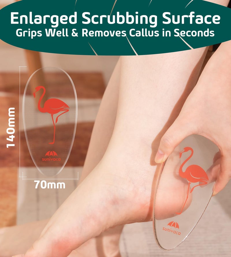Sunivaca Glass Foot File Callus Remover for Feet, Flamingo Gifts for Women, Feet Scrubber Dead Skin Remover, Professional Pedicure Tools at Home, Heel Scraper for Cracked Heels Heavy Duty - Image 4
