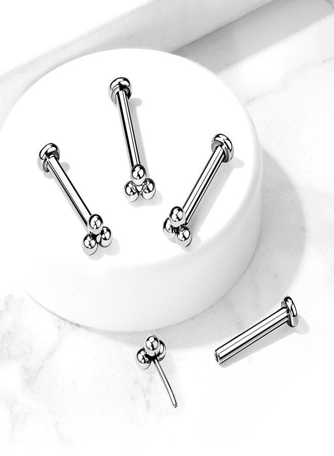 Pierced Owl 16-20GA Gold PVD ASTM F-136 Implant Grade Titanium Threadless Push-In Triple Ball Cluster Flat Back Stud (18GA / 6mm Barbell Length) - Image 4