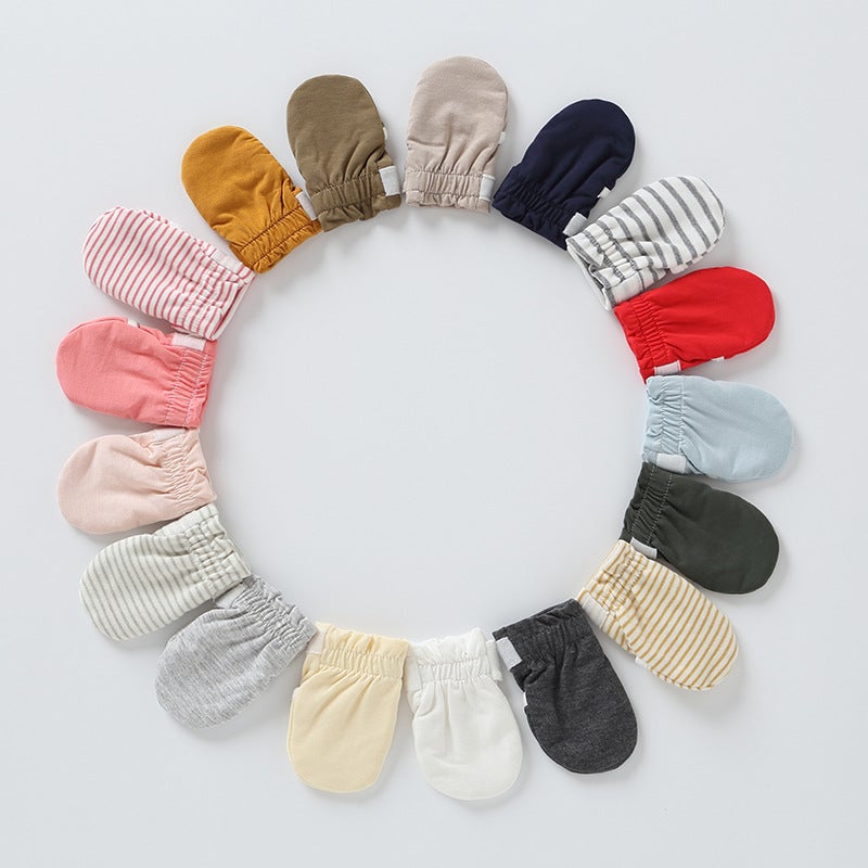 Baby's Anti-scratch Face Gloves Newborns Quit Hand Eating Baby 0-6 Months Cotton Four Seasons Universal Cotton Breathable - Image 5