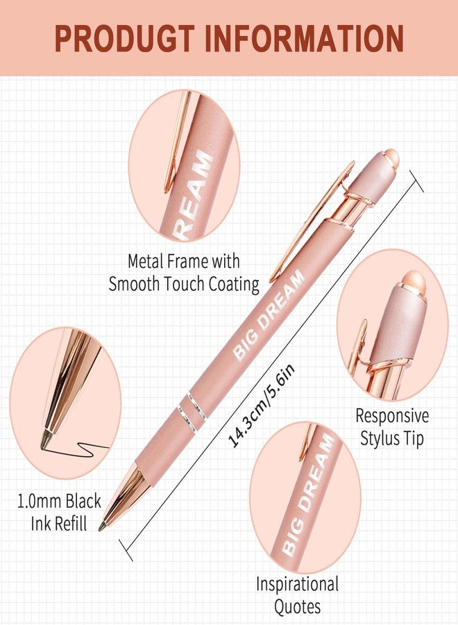 YOXMJDB Stylus Pens for Touch Screens, 12 Pack Rose Gold Inspirational Pens, 1.0mm Medium Point BallPoint Pens, Cute Pens Nurse Gifts Office Supplies for Women (Motivational, 12 Pcs Rose Gold) - Image 3