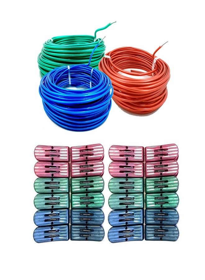 Aakriti 10 Meter Clothesline PVC Coated Aluminium Anti-Rust Wire Rope Washing Line Clothesline with 6 Pcs Plastic Hanging Clips for Outdoor/Indoor/Home Uses (Color May Vary) (SILVER-WIRE-10MTR-6CLIP) - Image 1