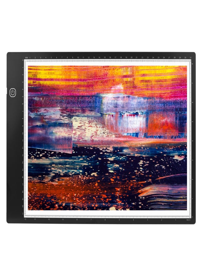 لوح نسخ A4 فائق النحافة مزود بإضاءة LED ولوحة رسم شفافة ذات سطوع مستمر ومزوّدة بمنفذ USB للفنانين ورسامي الرسوم المتحركة والرسم المعماري والخط العربي والطباعة بالاستنسل - Image 1