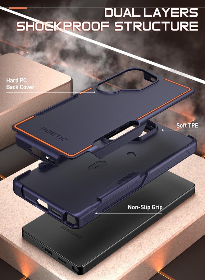 بويتيك جراب Poetic Neon لهاتف سامسونج جالاكسي S25 ألترا 5G، غطاء حماية مزدوج الطبقات شديد التحمل وخفيف الوزن ونحيف ومقاوم للصدمات، لون أزرق داكن - Image 2
