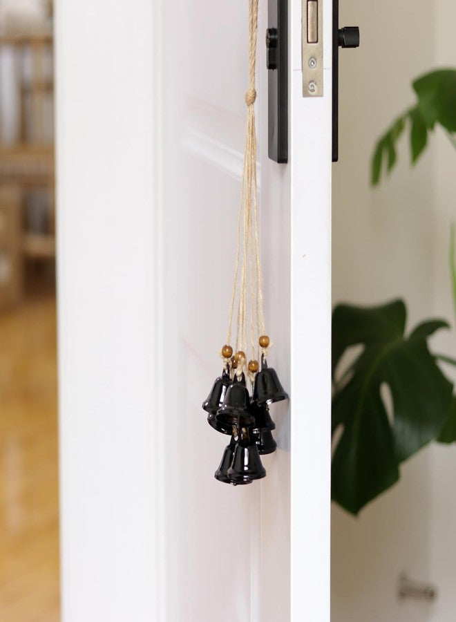 Fishknow Hanging Witch Bells for Door,2 Pc Halloween Door Bells Hanger Christmas Bells for Witchy Home Decor 8 Black Bells Witchcraft Supplies - Image 4