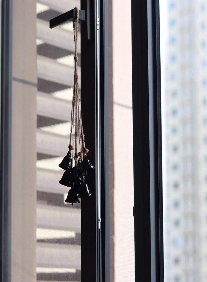 Fishknow Hanging Witch Bells for Door,2 Pc Halloween Door Bells Hanger Christmas Bells for Witchy Home Decor 8 Black Bells Witchcraft Supplies - Image 5
